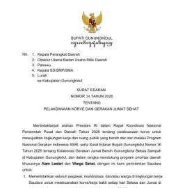 SE BUPATI PELAKSANAAN KORVE DAN GERAKAN JUMAT SEHAT